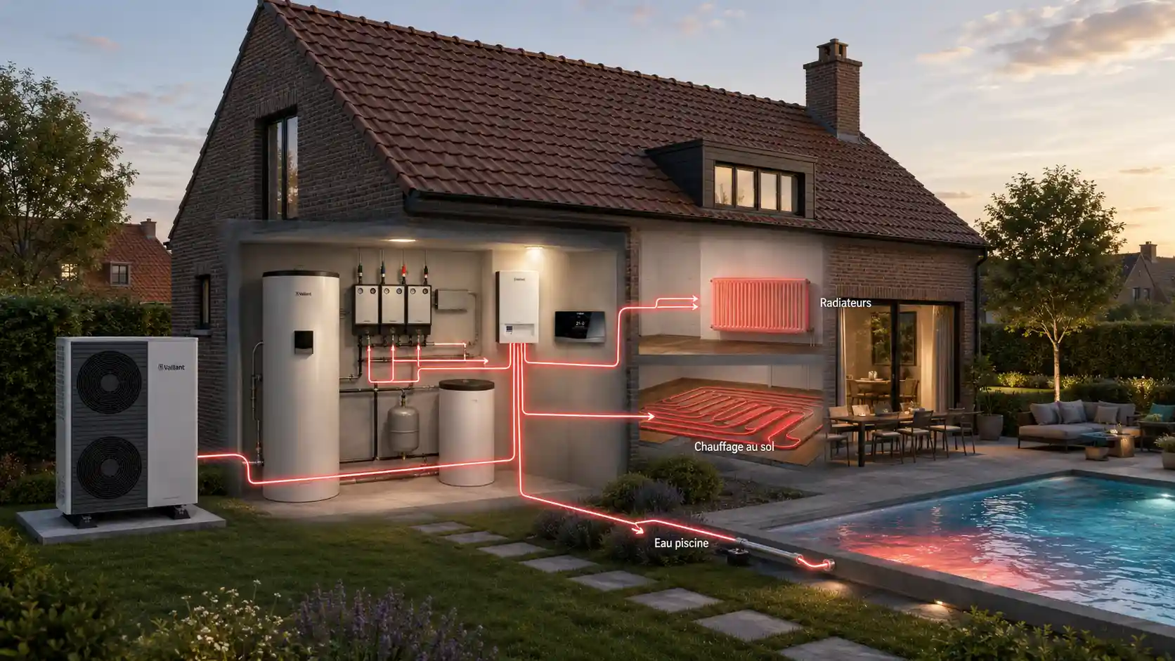 Pompe à chaleur pour une maison et une piscine dans le Brabant wallon