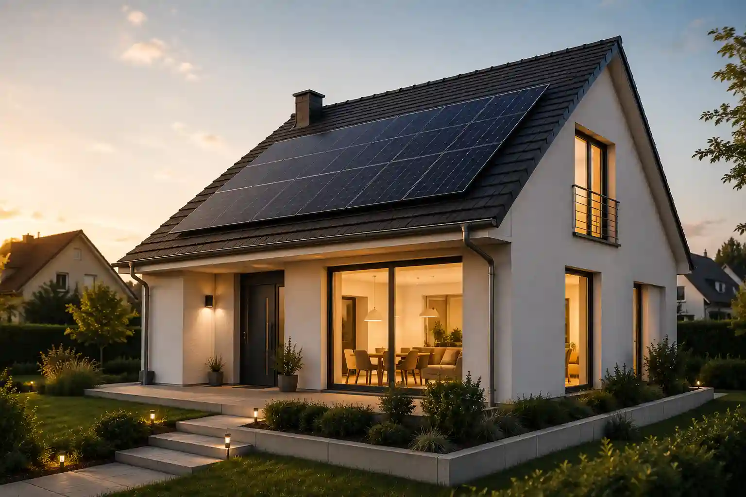 Maison équipée de panneaux photovoltaiques en Belgique