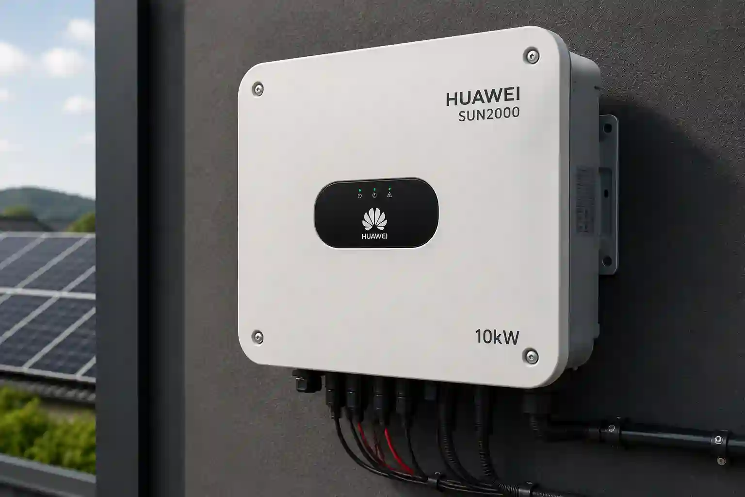 Onduleur photovoltaïque central Huawei SUN2000 installé au mur