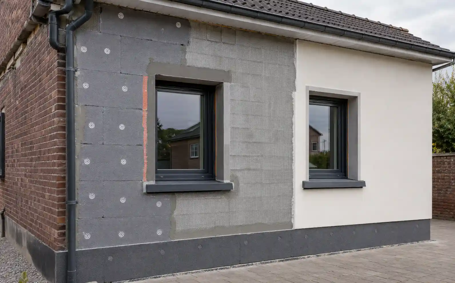 Raccord de l’isolation extérieure des murs autour d’une fenêtre